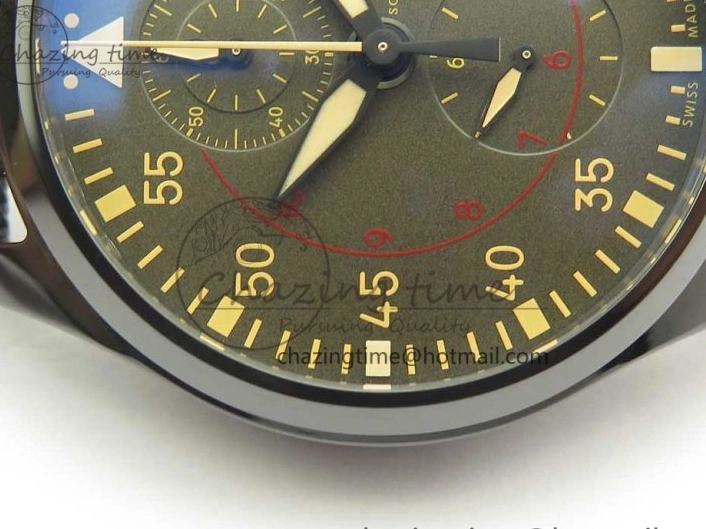MIROTIME 0821 Classic PILOT IW389001 ZF 1:1 Best Edition Ceramic Case Green Dial on Green Nylon Strap A7750 (Function Same As Genuine) 7160